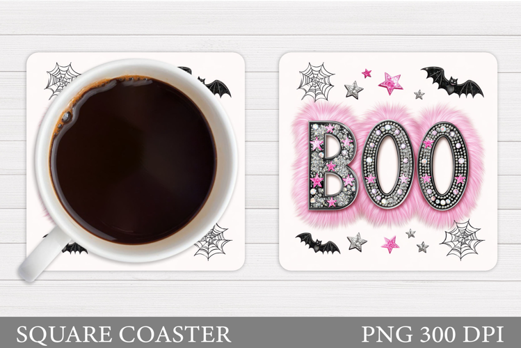 Boo Coaster Design. Halloween Sublimation