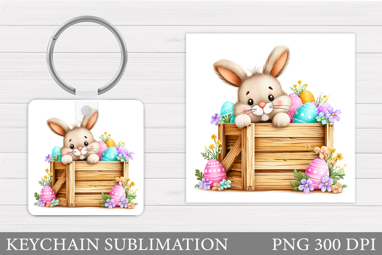 Easter Bunny Keychain Sublimation. Easter Keychain Design