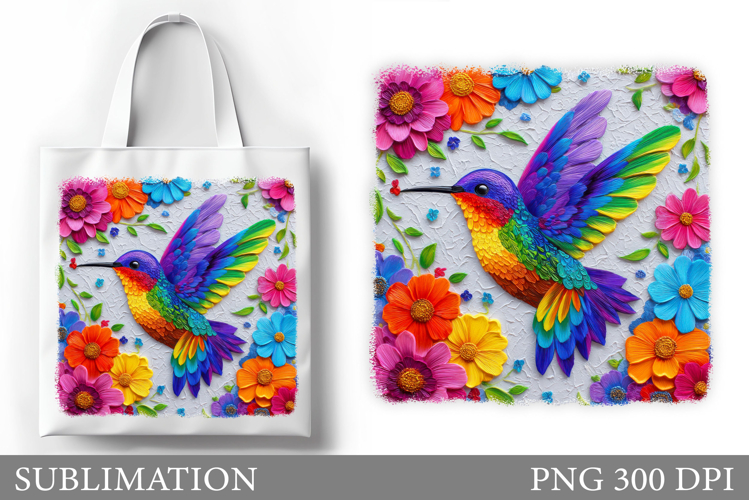 Hummingbird Tote Bag Design. Hummingbird Sublimation