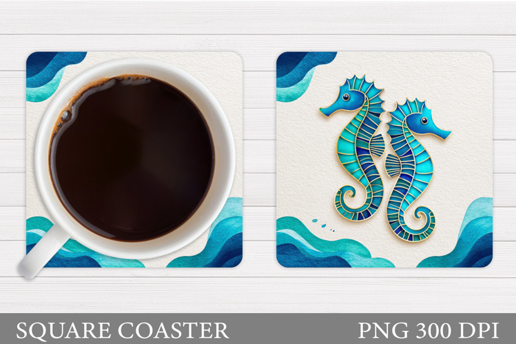 Seahorse Coaster Design. Seahorse Sublimation
