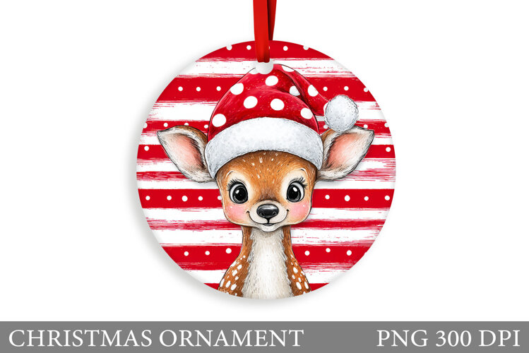 Cute Deer Christmas Ornament. Christmas Deer Ornament Design example image 1