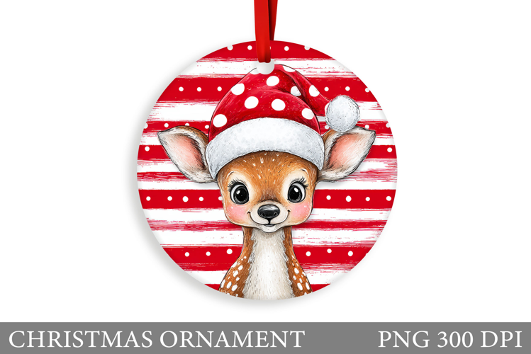 Cute Deer Christmas Ornament. Christmas Deer Ornament Design