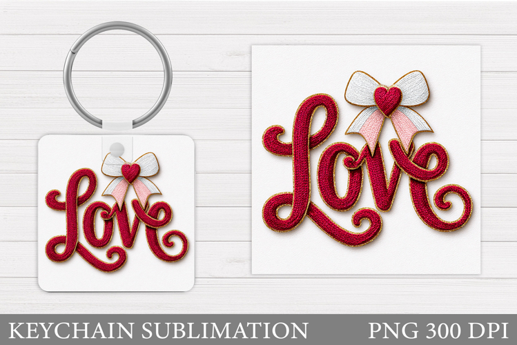 Love Keychain Design. Valentine Keychain Sublimation