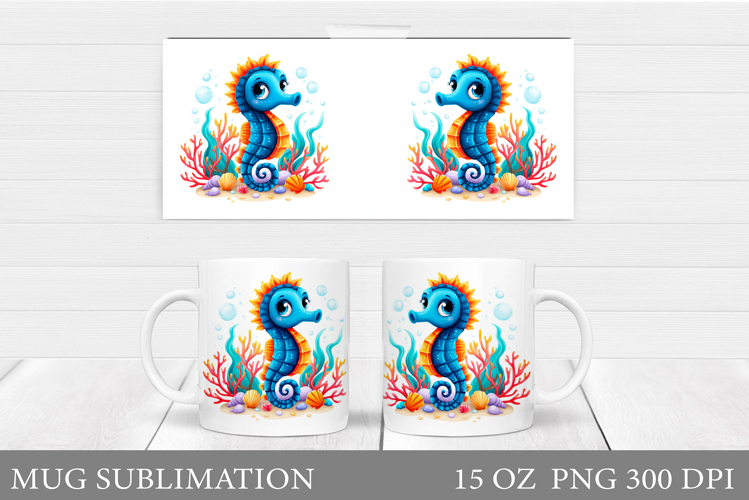 Seahorse Mug Sublimation. Seahorse Sublimation