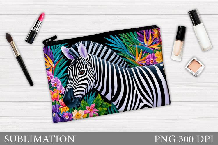 Zebra Cosmetics Bag Design. Zebra Makeup Bag Sublimation