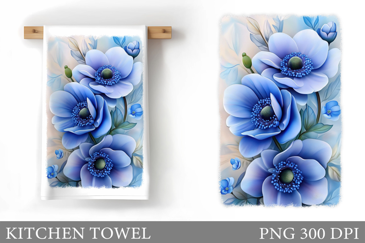 Flowers Kitchen Towel. Floral Kitchen Towel Sublimation