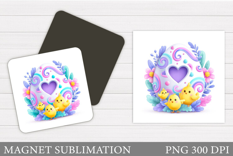 Easter Chick Magnet Design. Chick Easter Magnet Sublimation example image 1