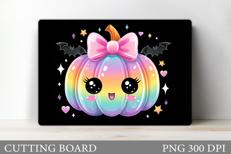 Cute Pumpkin Cutting Board. Halloween Cutting Board Design example image 1