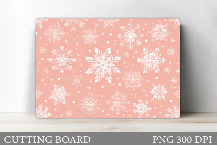 Snowflakes Cutting Board. Christmas Cutting Board Design