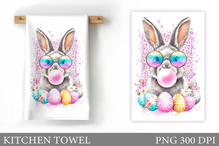 Easter Bunny Kitchen Towel . Easter Kitchen Towel Design