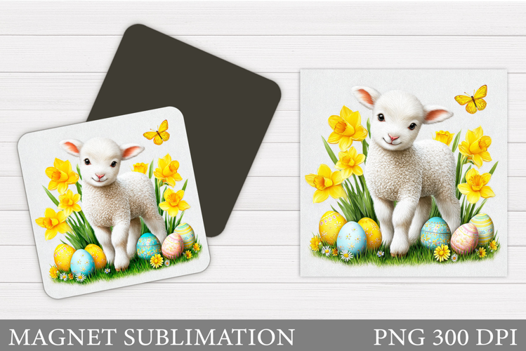 Easter Lamb Magnet Sublimation. Easter Magnet Design