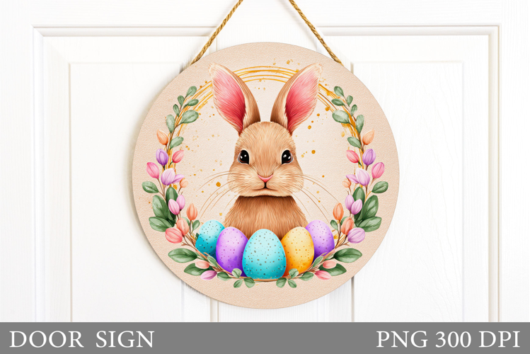 Easter Bunny Door Sign Sublimation. Easter Door Sign Design