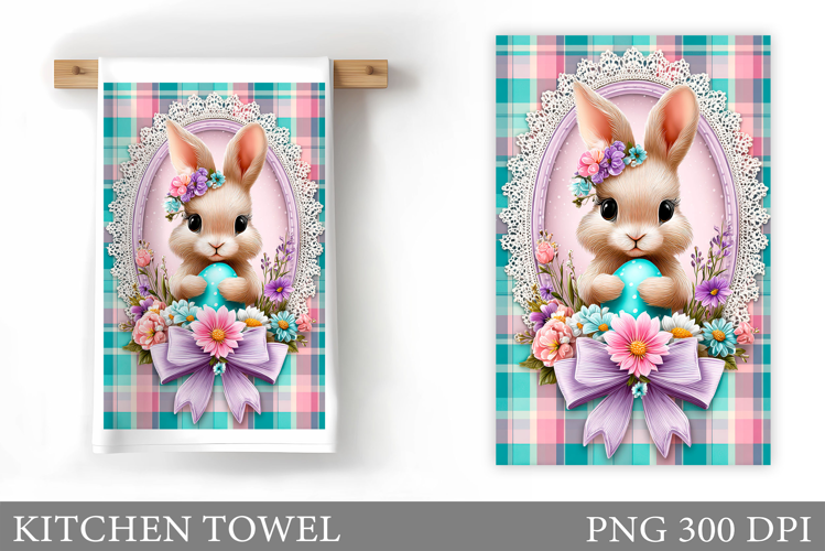 Easter Bunny Kitchen Towel . Easter Kitchen Towel Design