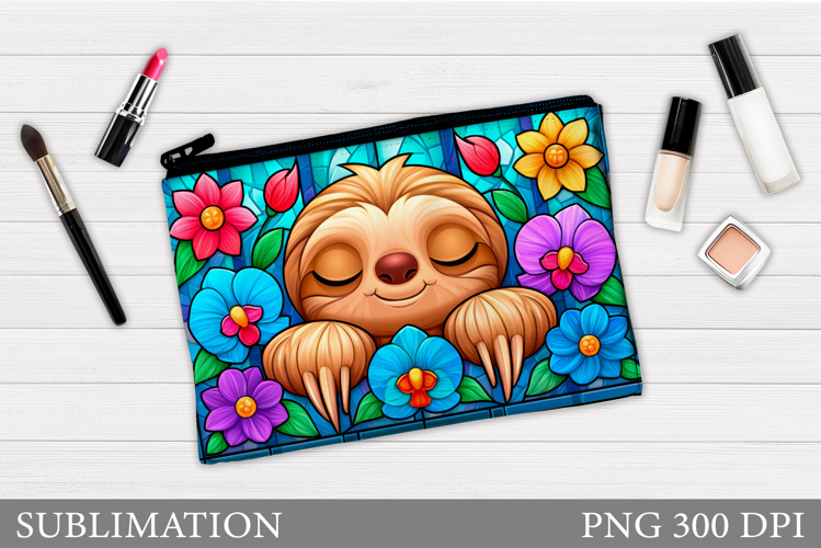 Sloth Cosmetics Bag Design. Sloth Makeup Bag Sublimation