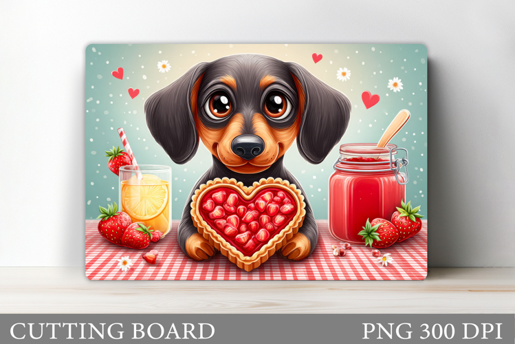 Dachshund Strawberry Cutting Board.Dog Cutting Board Design