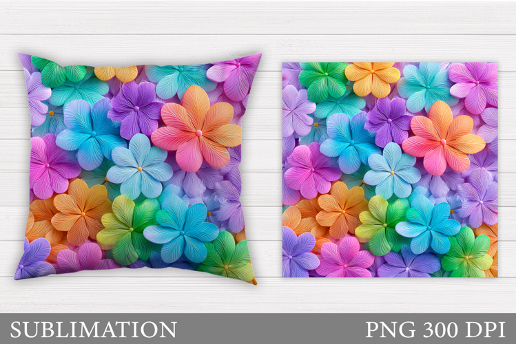Flowers Pillow Design. Floral Pillow Sublimation