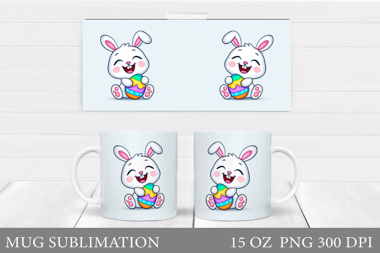 Easter Bunny Mug Design. Easter Mug Wrap Sublimation