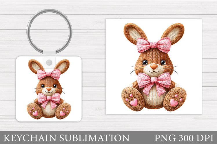 Cute Bunny Keychain Design. Cute Bunny Sublimation
