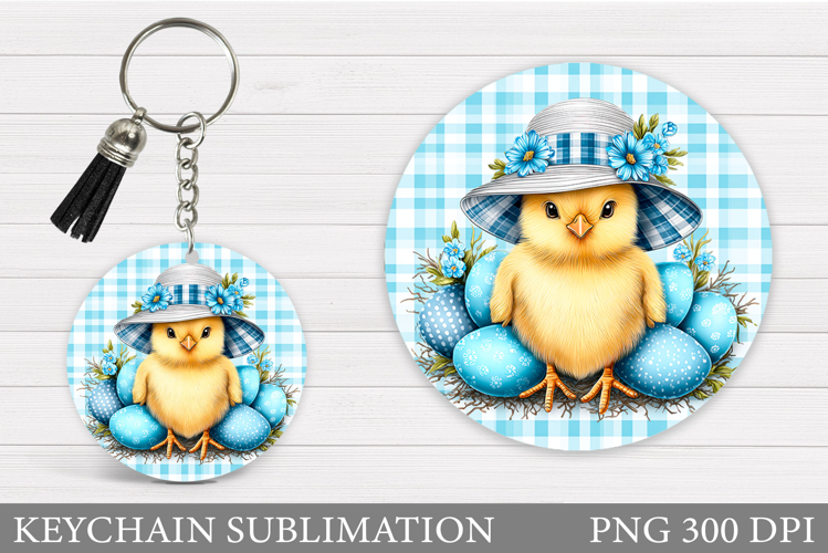 Easter Chick Keychain Sublimation. Easter Keychain Design