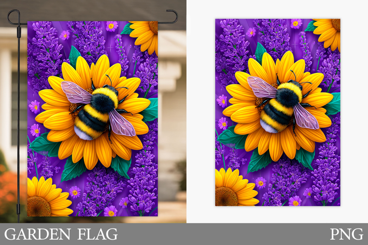 Bee Garden Flag Design. Bee Sublimation