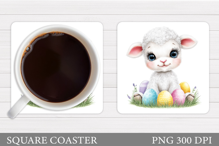 Easter Lamb Coaster Design. Easter Coaster Sublimation