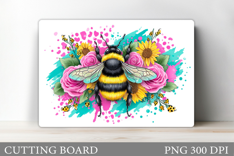 Bee Cutting Board Design. Flowers Kitchen Cutting Board