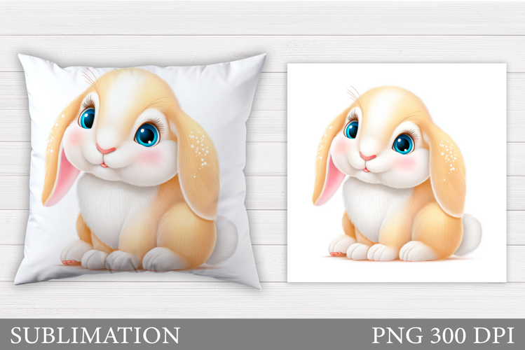 Cute Bunny Pillow Design. Cute Bunny Sublimation