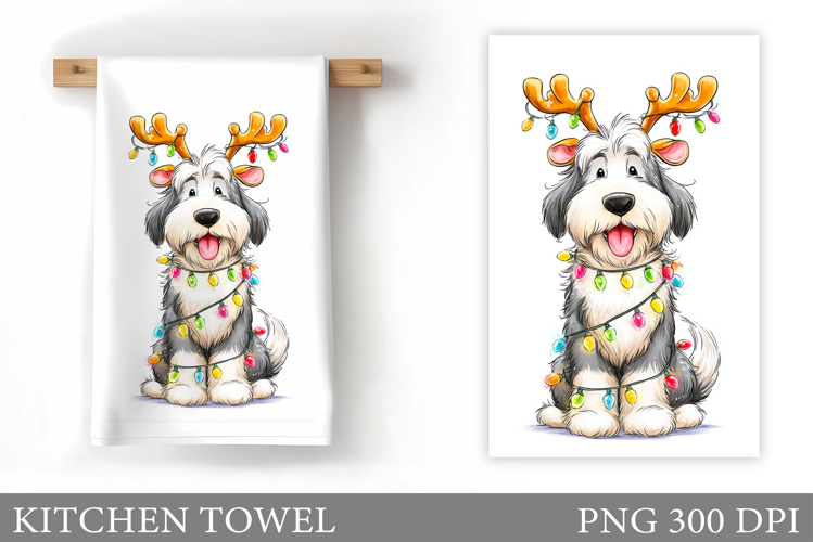 Christmas Dog Kitchen Towel. Christmas Kitchen Towel Design