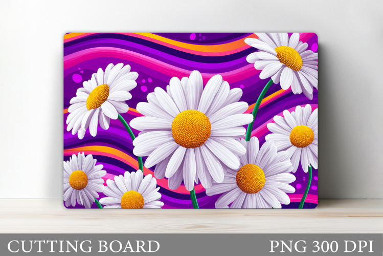 Daisy Flowers Cutting Board. Floral Cutting Board Design