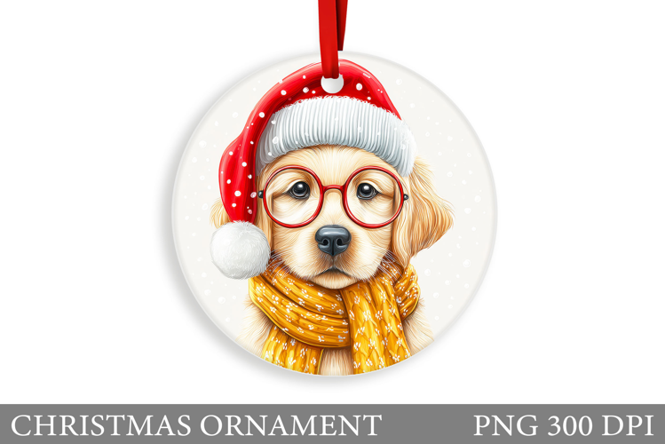 Cute Dog Christmas Ornament. Winter Dog Christmas Ornament