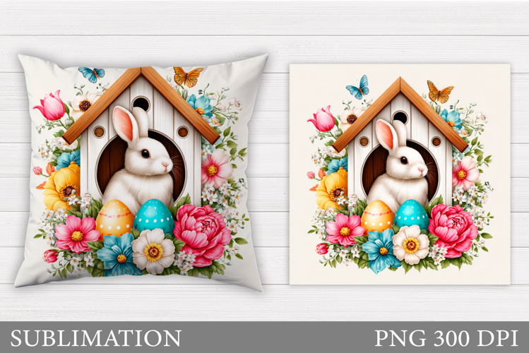 Easter Bunny Pillow Design. Easter Bunny Sublimation