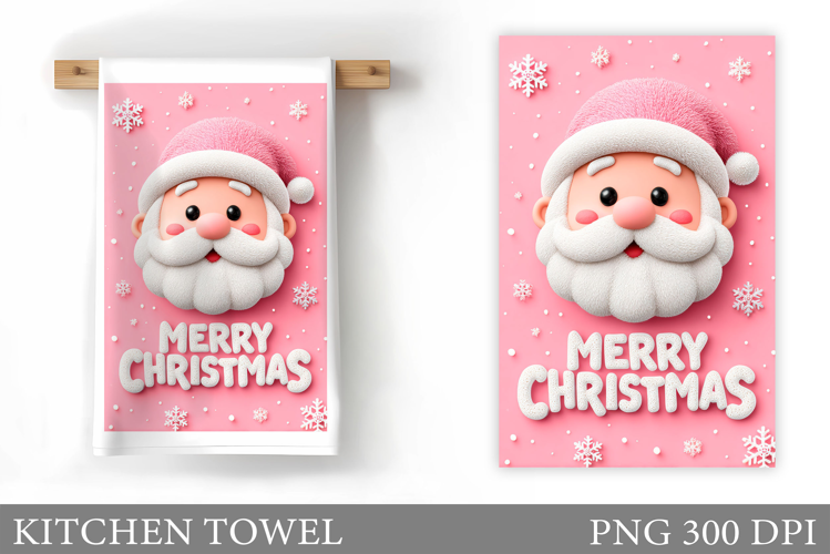 Santa Claus Kitchen Towel. Christmas Kitchen Towel Design