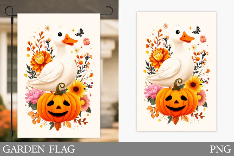 Halloween Goose Garden Flag Design. Halloween Garden Flag