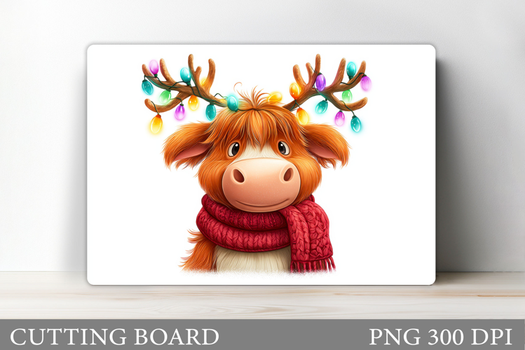 Christmas Cow Cutting Board. Christmas Cutting Board