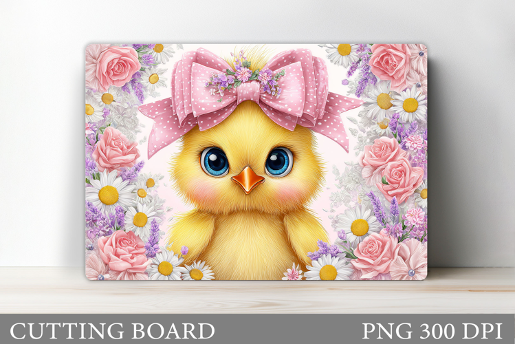 Cute Chick Cutting Board. Chick Flowers Cutting Board Design