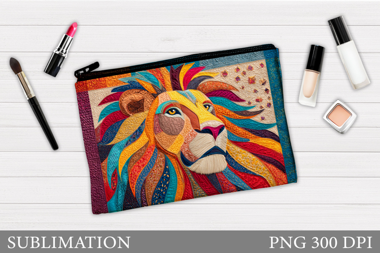 Lion Cosmetics Bag Design. Lion Makeup Bag Sublimation