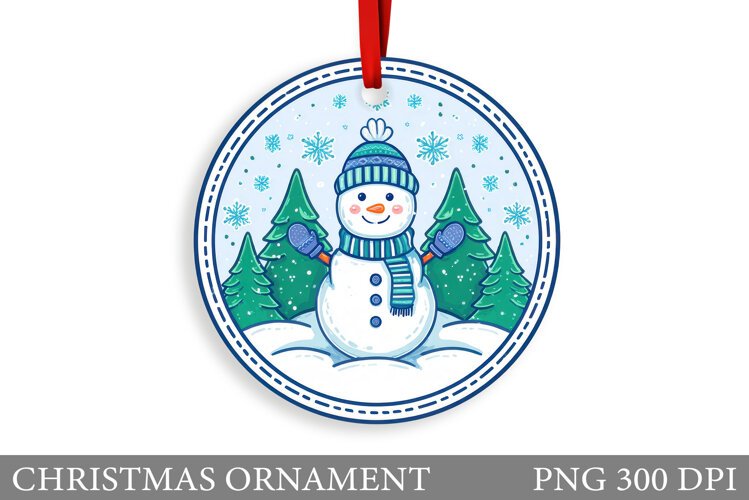 Snowman Christmas Ornament. Christmas Ornament Sublimation example image 1