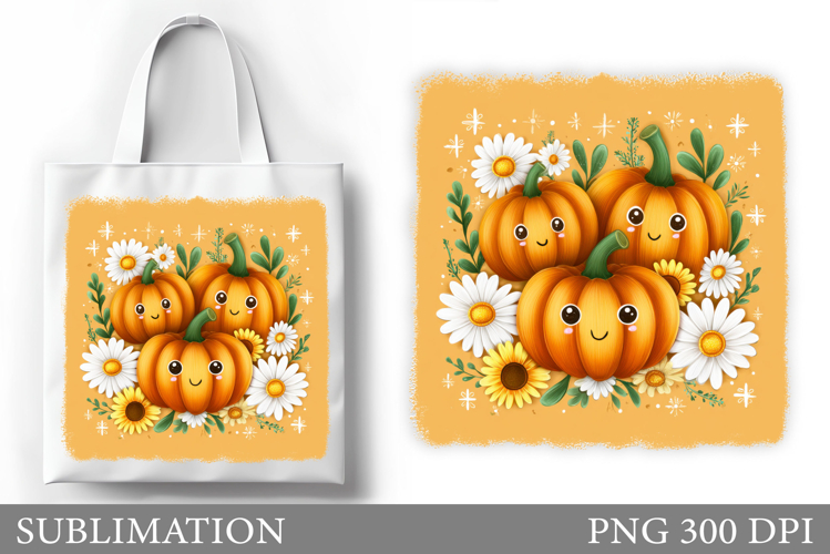 Cute Pumpkin Sublimation. Cute Pumpkin Tote Bag Sublimation