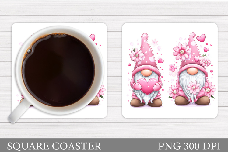 Valentines Gnome Coaster. Valentines Coaster Sublimation