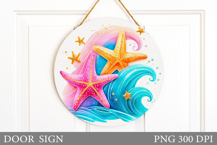 Starfish Door Sign Sublimation. Sea Sublimation