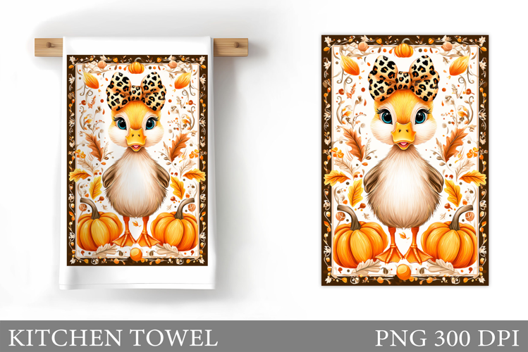 Fall Duck Kitchen Towel. Fall Kitchen Towel Sublimation