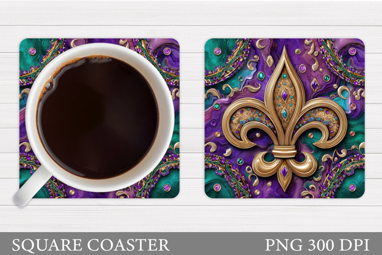 Mardi Gras Coaster Design. Mardi Gras Sublimation