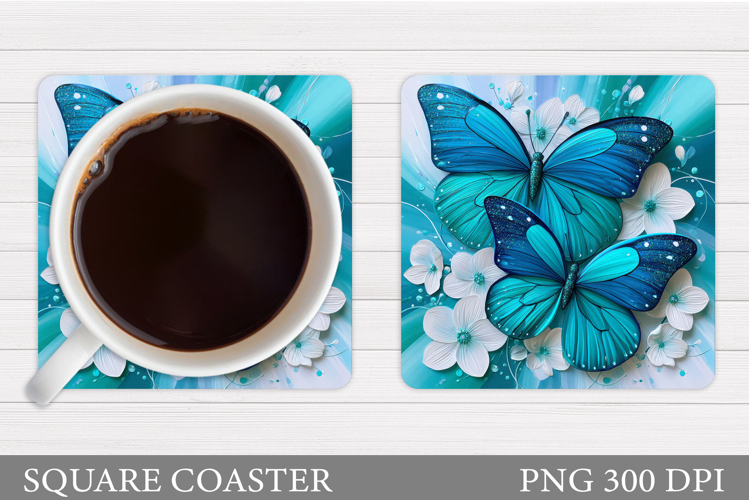 Butterflies Coaster Design. Butterflies Sublimation