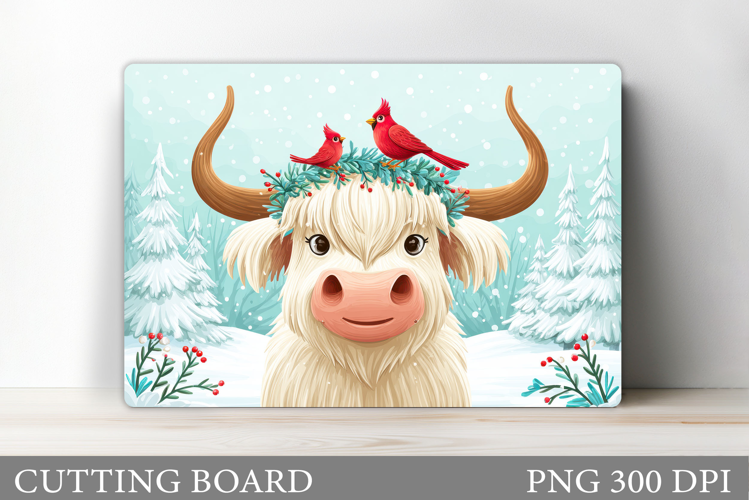 Christmas Cow Cutting Board. Christmas Cutting Board
