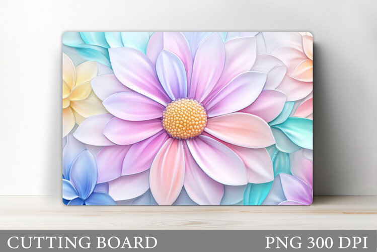 Daisy Flowers Cutting Board. Flowers Kitchen Cutting Design example image 1