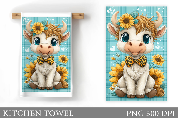 Cute Cow Kitchen Towel. Cow Summer Kitchen Towel Design