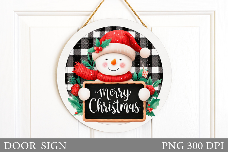 Cute Snowman Door Sign. Christmas Door Sign Design