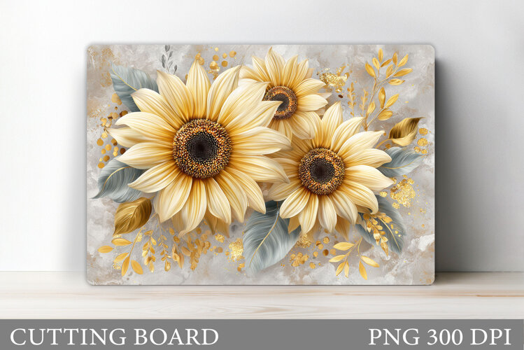 Sunflowers Cutting Board. Flowers Kitchen Cutting Board example image 1