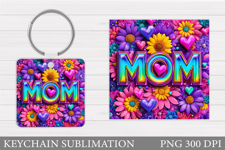 Mother's Day Keychain Design. Mother's Day Sublimation