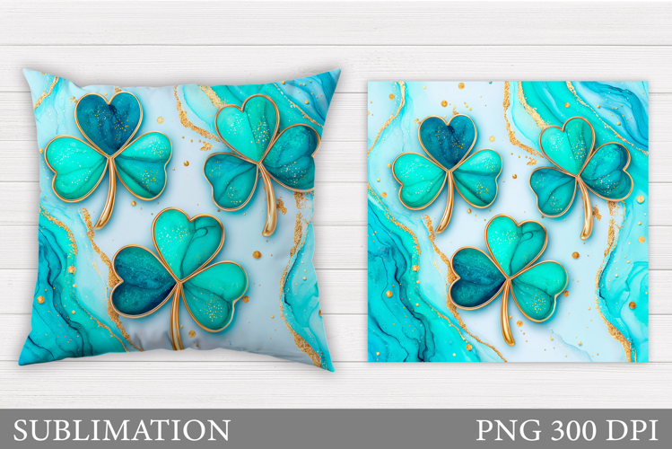 St Patrick Clover Pillow. St Patrick Pillow Sublimation